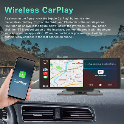 Auto Multimedia Speler – Auto Headunit – Autoradio – Touchscreen Display – Navigatiesysteem – 10,26 Inch IPS Scherm – Draadloze Apple CarPlay & Android Auto