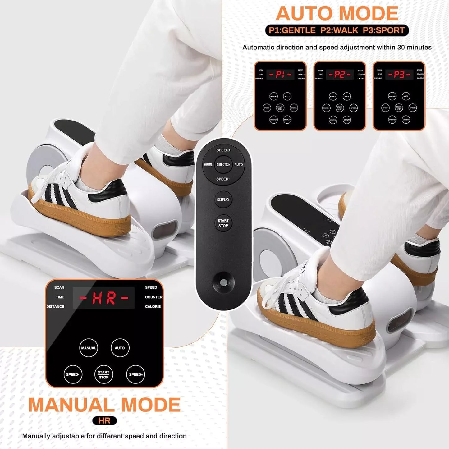 Elektrische Elliptische Trainer – Crosstrainer – Fiets Trainer – Zit Fiets – Pedal Trainer – Stil & Compact Ontwerp – Verstelbare Snelheid Met Afstandsbediening