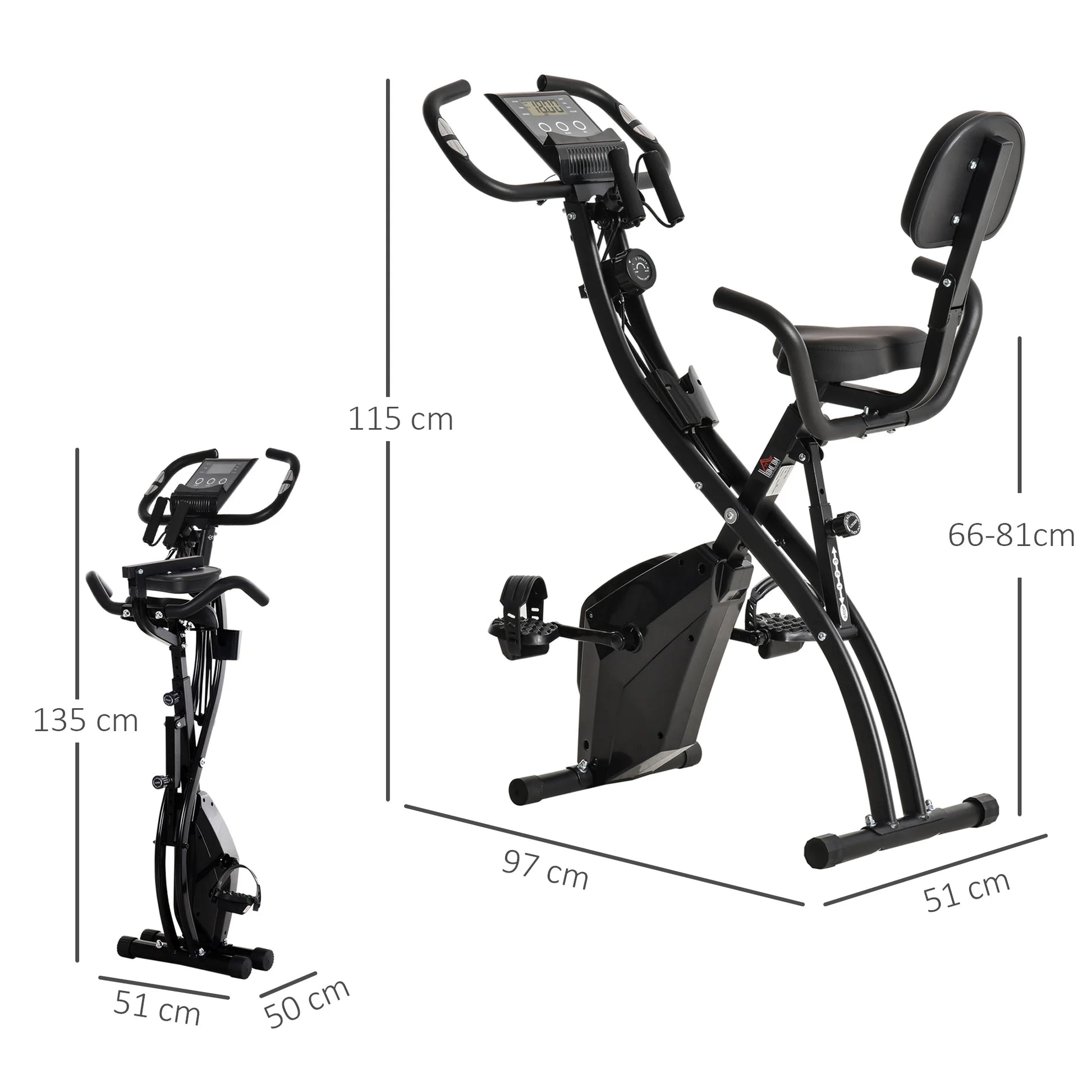 Hometrainer - Spinningfiets - Hometrainers - Indoorfietsen - Indoorfiets - 2-in-1 Fitness Fiets - 8 Niveaus - LCD Display - Opvouwbare - Verstelbaar Zadel - met Rugleuning - 120kg Draagkracht - Fiets - voor Cardio Training - Roze - QUORE