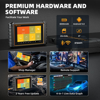 Diagnosetool Auto – OBD Scanner – Foutcode Uitlezer – Auto Scanner – Elektronische Systeemdiagnose – 8-Inch Touchscreen – Draadloos Met Bluetooth