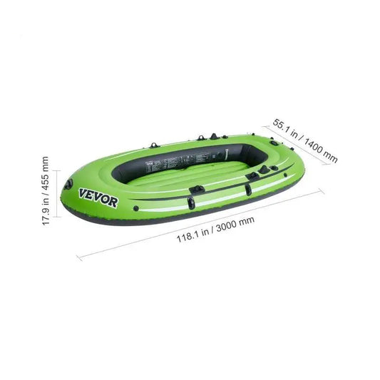Opblaasbare Boot - Opblaasbare Kano - Boot - Kayak - 4 Personen - Draagbaar - Opblaasbare Visboot - Vlot Kajak 45,6” Aluminium Roeispanen Hoogrendementspomp