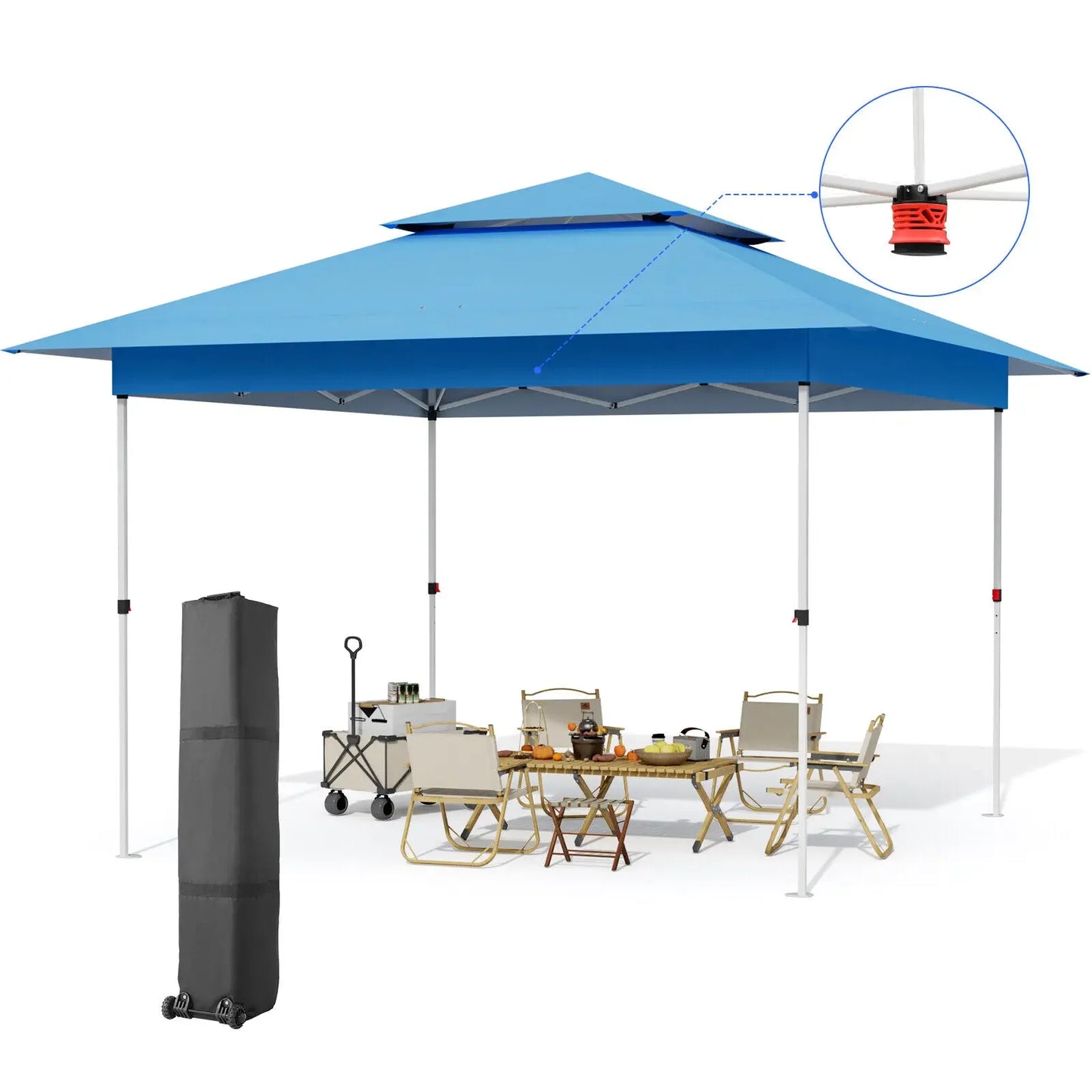 Partytent – Tuinent – Paviljoen – Pop-Up Tent – Waterdicht – UV-Bestendig – Aluminium Frame - Blauw