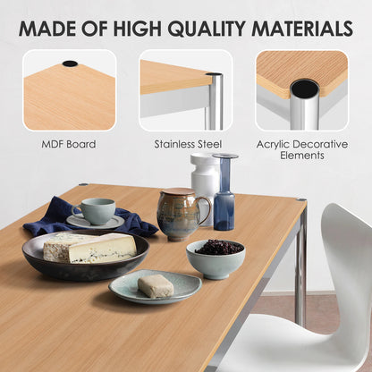 Living Room Furniture Home Coffee Table Wood Color Panel Desk Glass Table Modern Simple Dining Table For Bedroom Side Desk Table