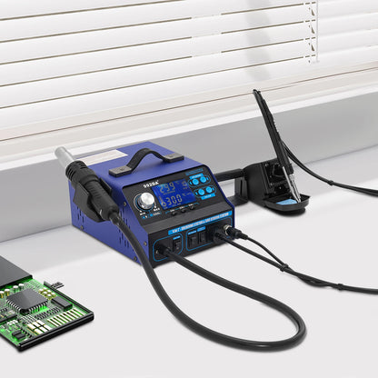 Soldeerstation – Warmte Pistool – Rework Station – Rookafzuiging – LCD Display – Brede Temperatuurbereik – Ergonomisch Ontwerp - QUORE