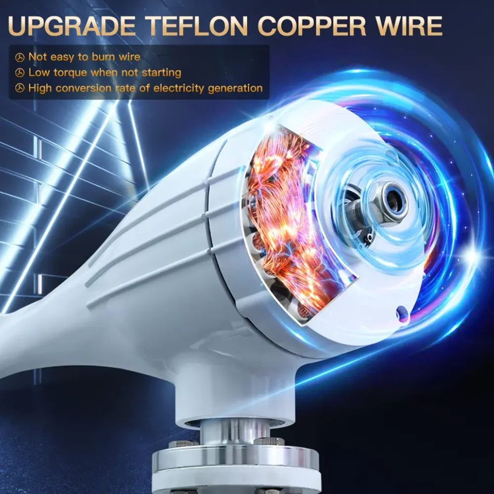4000W High Efficiency Wind Turbine Off Grid System 12V 24V Output Voltage 220V 230V Home Appliance Power Supply System