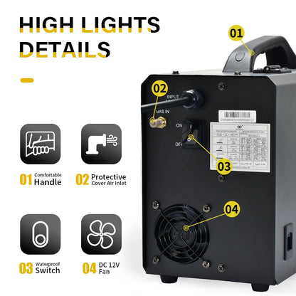 Elektrode Lasmachine - Lasmachine - Lasapparaat - Digitaal Inverterlassen - Draagbare MIG-lasser - AC 230V - 50/60Hz - AC - DC - MIGCO2 - LIFT TIG - ARC - IGBT - 250A - 53 x 29 x 48 cm - Zwart