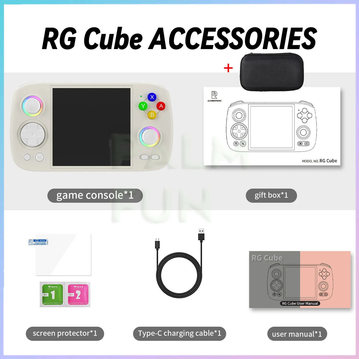 ANBERNIC RG Cube Retro Handheld Game Console 3.95 Inch Touch Screen 720*720 Android 13 Bluetooth WIFI Portable Video Player - QUORE