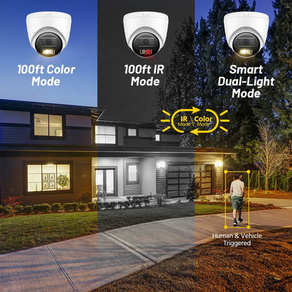 16-kanaals 4K Bewakingscamera Systeem – CCTV Beveiliging – Videobewaking – Surveillance Camera – IP Camera – 8MP Ultra HD Resolutie – Smart Dual-Light Nachtzicht - QUORE