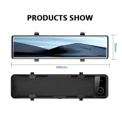 Dashcam – Autocamera – Achteruitkijkspiegel – DVR – Auto Beveiliging – 12 Inch 4K Scherm – GPS Tracking – G-Sensor