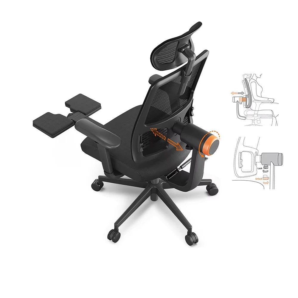 Ergonomische Bureaustoel – Comfortstoel – Werkstoel – Gamingstoel – Relaxstoel – Met Geïntegreerde Voetsteun – Automatische Rugleuning – Verstelbare Armleuningen & Hoofdsteun