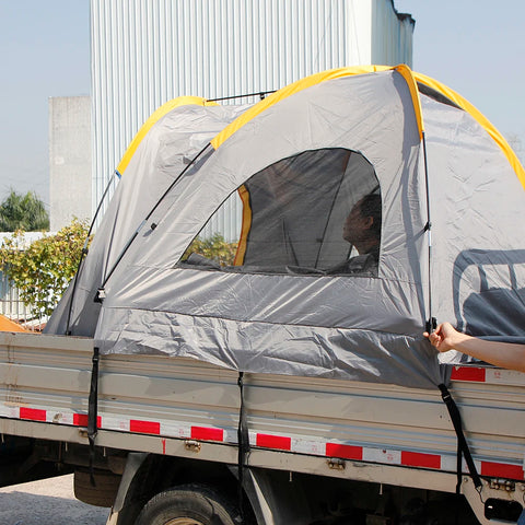 Tent - Kampeertent - Veldkamperen - Pickup Truck Tent - Kampeer Achterklep Luifel - Zonwerende Autotent - 210D Oxford doek - Waterdicht - 200cm - Zilver