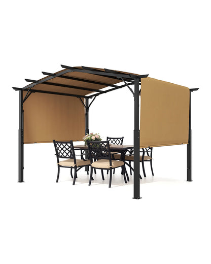 Pergola – Tuinoverkapping – Schaduwdoek – Buitenverblijf – 10x10 Foet– Stalen Frame – Waterafstotend Polyester