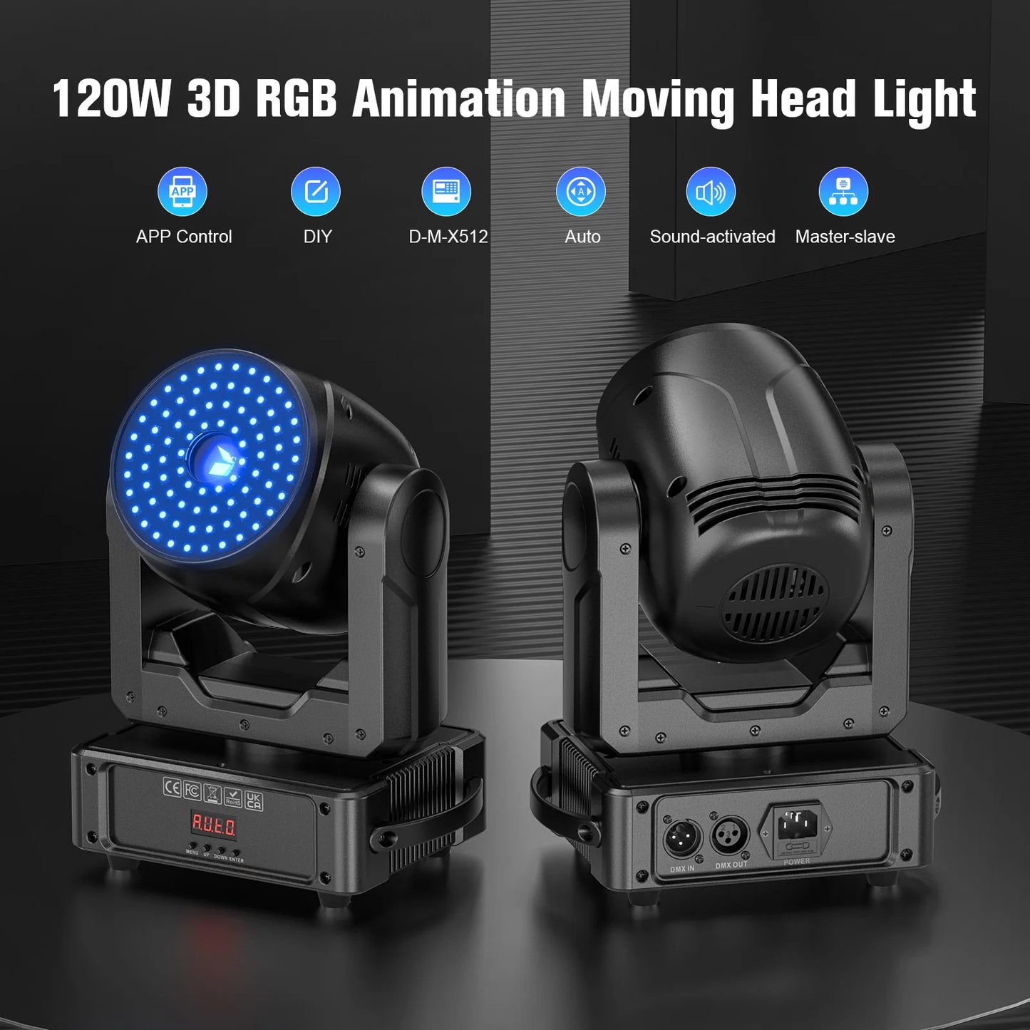 RGB Laser Projector – Laserlichtshow – Dj Licht – Feestverlichting – LED Projector – Bluetooth App Besturing – 2W Full-Color Laser Met 100+ Dynamische Effecten – Motorische Pan-Tilt - QUORE