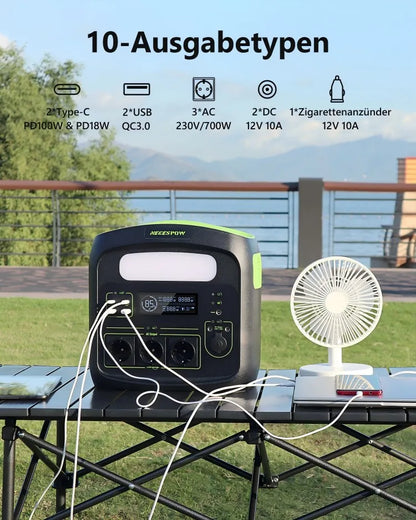 Powerstation – Draagbare Generator – Noodstroom – Camping Accu – Mobiele Energie – 700W Vermogen – 483,84Wh LiFePO4 Batterij