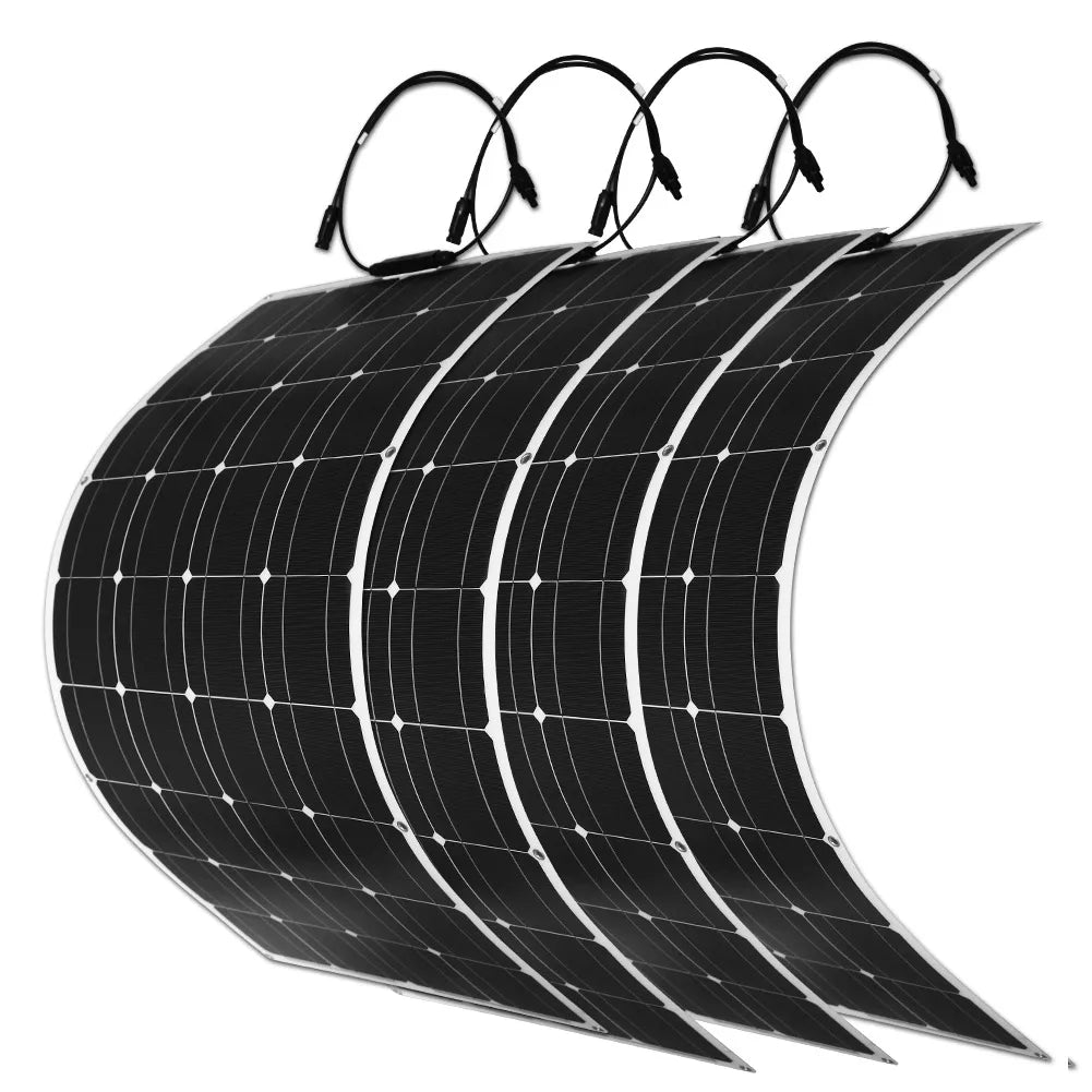 DOKIO 18V 400W Flexible Solar Panel （Sets）For Car/Home/Camping Waterproof Monocrystalline Solar China Charge 12V Battery