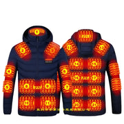 Verwarmingsjas - Verwarmde Bodywarmer - Verwarmde Kleding - 15 Areas Verwarmde Jas - Unisex - Winter Outdoor - Verstelbare Verwarmingsjas - USB Aangedreven - Thermische Jas voor Skiën Kamperen - Maat L - Blauw