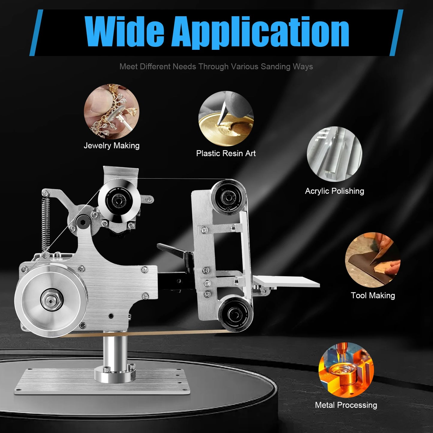 Mini-Bandenschuurmachine – Bandschuurmachine – Schuurmachine – Mini Schuurmachine – Compact – 550W Brushless Motor – Verstelbare Werktafel