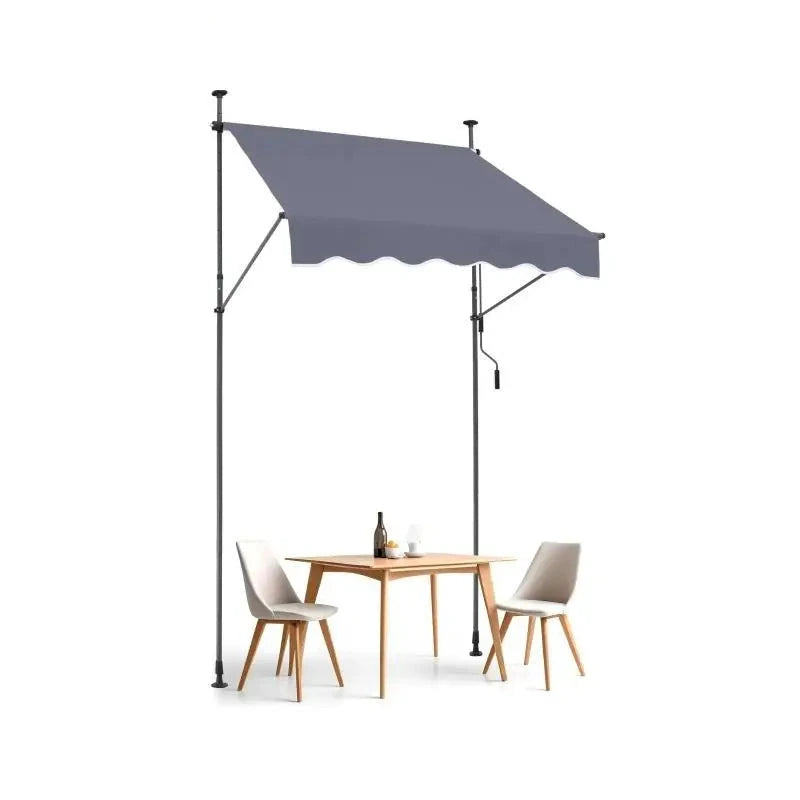 Klemluifel - Balkonluifel - Zonneluifel - Terras-luifel - Waterdicht UV80+ Bescherming - Aluminium Frame - Handzwengel - Buiten - 98x47inch - voor Balkon - Tuin - en Terras