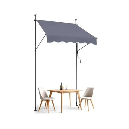Klemluifel - Balkonluifel - Zonneluifel - Terras-luifel - Waterdicht UV80+ Bescherming - Aluminium Frame - Handzwengel - Buiten - 138x47inch - voor Balkon - Tuin - en Terras