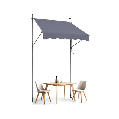 Klemluifel - Balkonluifel - Zonneluifel - Terras-luifel - Waterdicht UV80+ Bescherming - aluminium frame - Handzwengel - Buiten - 157x47inch - voor Balkon - Tuin - en Terras - QUORE
