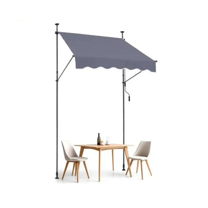 Klemluifel - Balkonluifel - Zonneluifel - Terras-luifel - Waterdicht UV80+ Bescherming - Aluminium Frame - Handzwengel - Buiten - 59x47inch - voor Balkon - Tuin - en Terras - QUORE