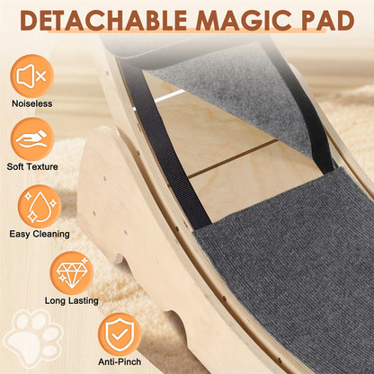 Katten Loopwiel - Looprad - Fitness - Stevig Hout - Stille Draaiende Dieren - 42,51inch - voor Grote Katten - Zware Binnen Rennwiel - met Anti-Slip Ontwerp - Geel