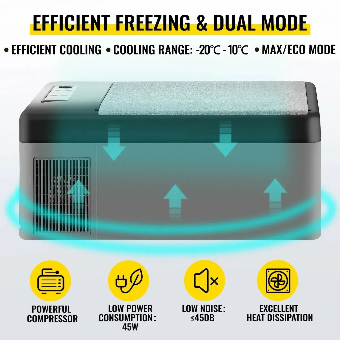 Sihao Mini Fridge Mini Refrigerator Portable Car Freezer 12V/24V 15L Compressor Cooler for Traveling Camping Outdoor Activities