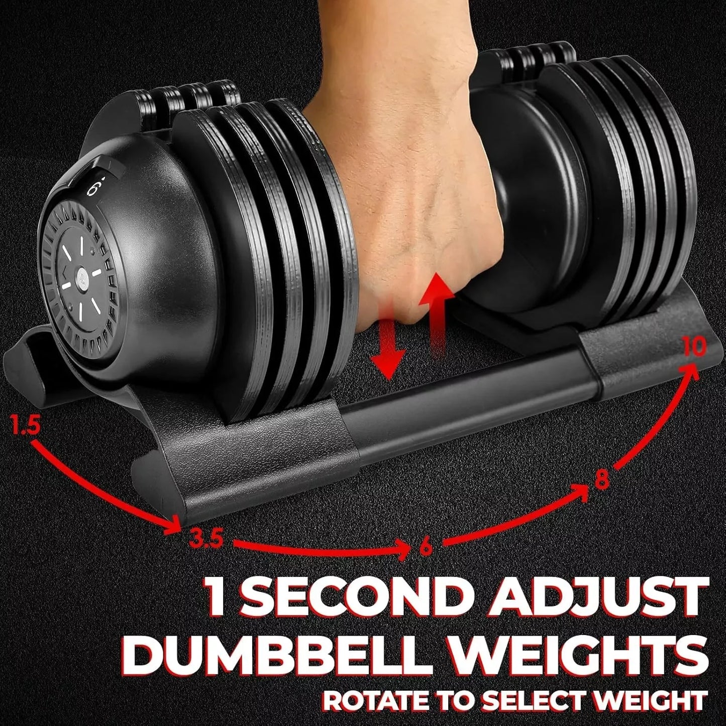 Verstelbare Dumbbells – Verstelbare Halters – Gewicht Dumbbells – Krachttraining Gewichten – Fitness Handgewichten – 1,5-10 kg Instelbaar – Duurzaam Staal & Antislip Handvat