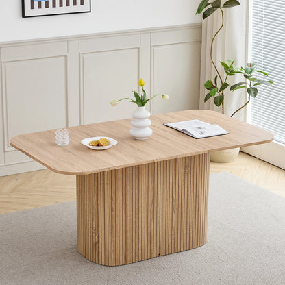 Eettafel – Tafel – Dinertafel – Eetkamertafel – Eetplek – Licht Hout Kleur – 160x90 cm – MDF Met Houtnerf Afwerking