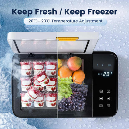 Auto Koelkast - Koelbox - Mini Koelkast - Draagbare - 25L - met Digitale Display en Ingebouwd Paneel - Compacter en Energiezuinig Koelen - Mini Fridge - voor Reis, Camping en Vacatures