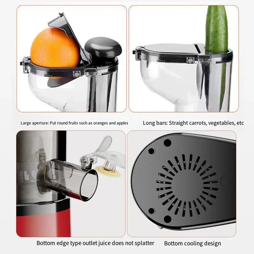 300W Multifunctional Juicer Cold Press Household Residue Separation Large Caliber  Fruit and Vegetable Juice Extractor