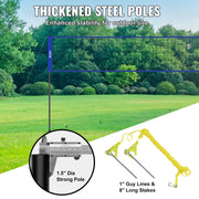 Volleyball - Volleyball Net - Net - Badminton Net - Adjustable Height Steel Poles - with PVC Volleyball Pump Carry Bag - for Backyard Beach Lawn - 1.75inch - Orange
