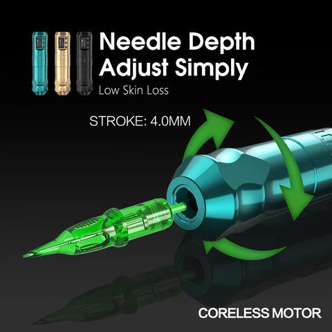 T-Rex - Tattoo Machine - Tattoo Pen - Tattoo Set - Complete Set for Beginners &amp; Advanced - Tattoo Machine Pen - 12V - Vegetable