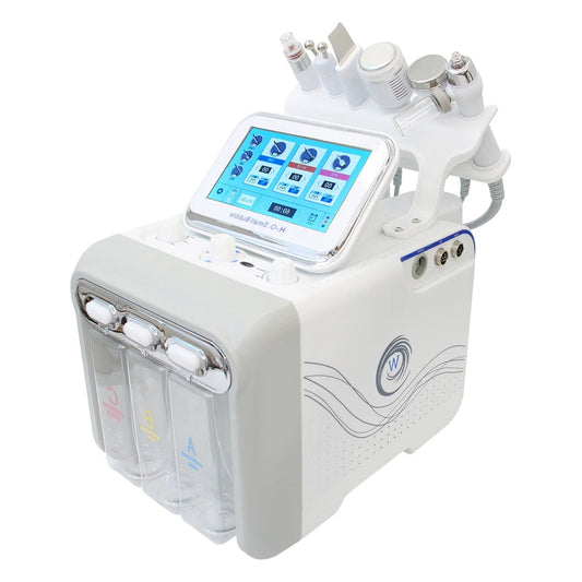 6-in-1 Hydro Dermabrasie Gezichtsbehandeling – Gezichtsreiniger – Huidverjonging Apparaat – Acne Behandeling – Collageen Stimulator – Ultrasone Trillingen – Koude Hammer – CE Gecertificeerd – Gebruiksvriendelijk Thuisapparaat - QUORE