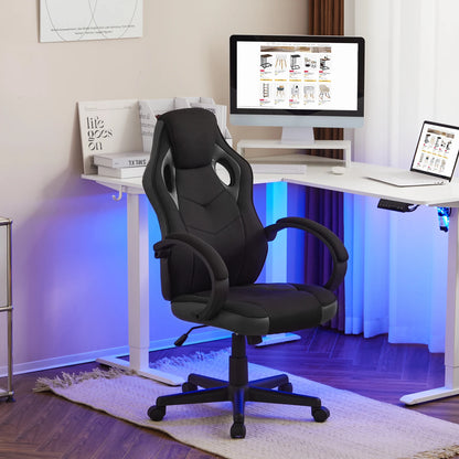 Gamingstoel – Ergonomische - Racing - Bureau - Verstelbare Bureaustoel - met Armleuningen - Kantelfunctie – 360° Draaiend – Hoge Rugleuning – 150 kg Draagvermogen - Zwart en Roze
