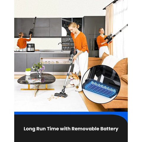 Steelstofzuiger Draadloos - Steelstofzuiger - Stofzuiger - Steelstofzuiger Snoerloos - Krachtige Zuigkracht - 30000Pa - 60 minuten looptijd - <500w - Li-ion - Zwart