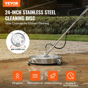 Vevor - BS20S - Patio Cleaner - Surface Cleaner - High Pressure Cleaner - Multi Surface Cleaner - with Handles and Wheels - 4000PSI - Silver