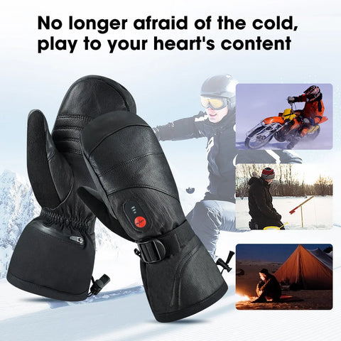 Heated Gloves - Electric Gloves - Heated Mittens - Unisex Heated Gloves - Battery Heated Gloves - Electric Mittens - Carbon Fiber Heating 3 Shift Temperatures - Medium