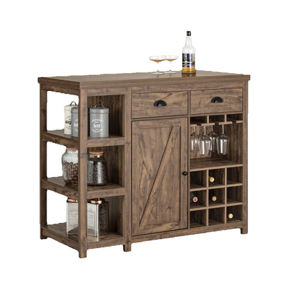 Keukeneiland – Keukenkast – Dressoir – Organizer – Buffetkast – Bruin Vintage – MDF & Spaanplaat – 110x95x55 cm - QUORE
