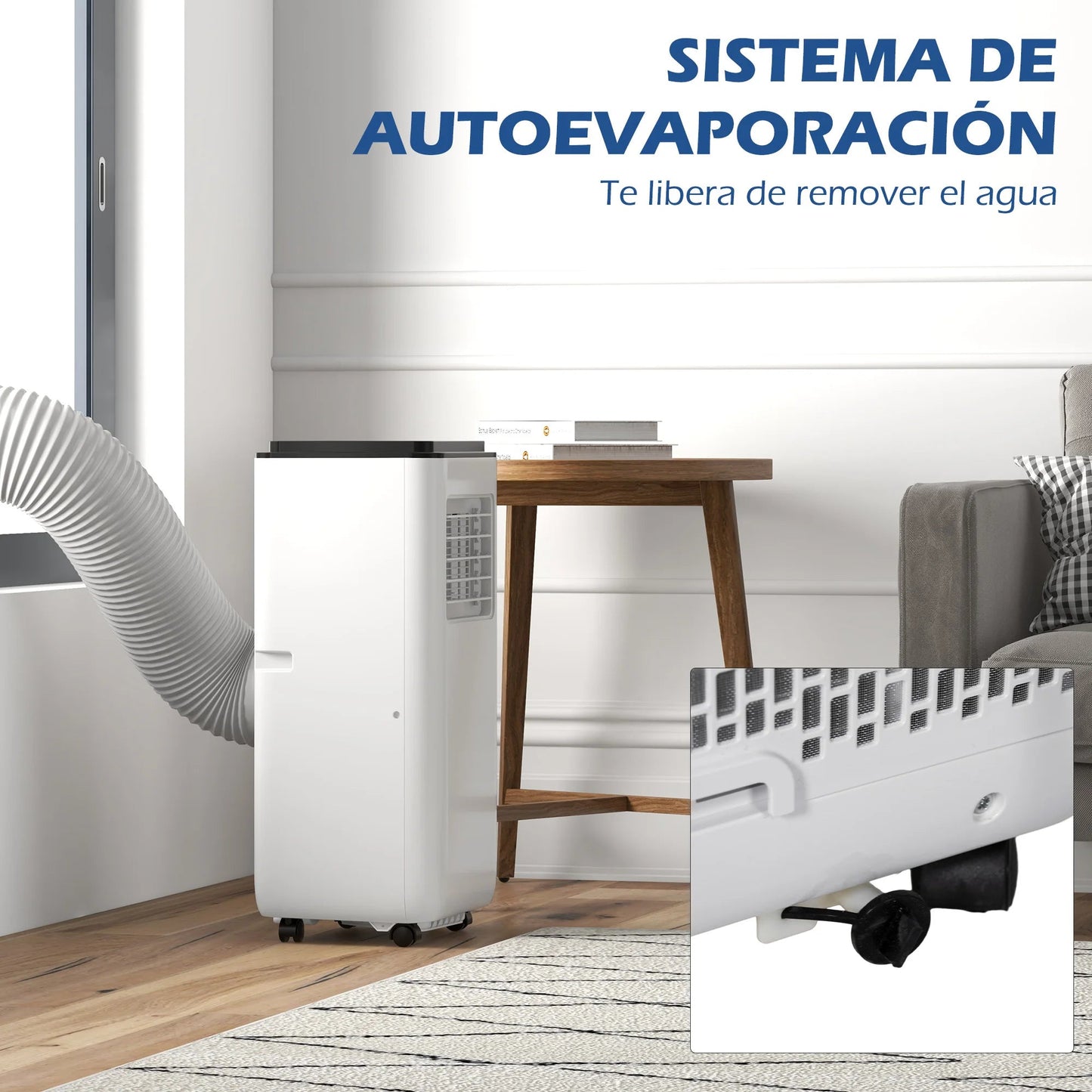 Mobiele Airco - Draagbare Airconditioning - Mini-Airconditioning - met Afstandsbediening - 10000 BTU - 2900W - 12-22 m² - 220-240 V/50Hz - ≤ 53 dB - 33 x 28 x 70.4 cm - Wit