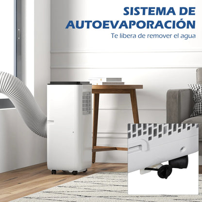 Mobiele Airco - Draagbare Airconditioning - Mini-Airconditioning - met Afstandsbediening - 10000 BTU - 2900W - 12-22 m² - 220-240 V/50Hz - ≤ 53 dB - 33 x 28 x 70.4 cm - Wit