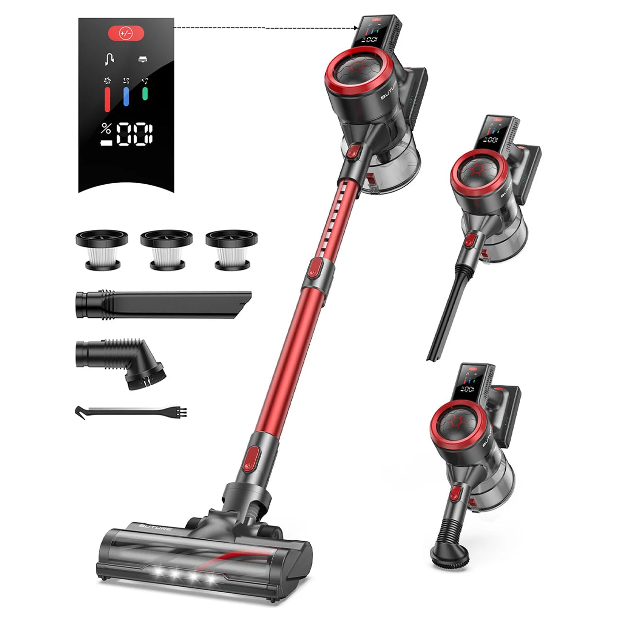 Steelstofzuiger - Vacuum Cleaner - Draadloze Stofzuiger- Kruimeldief Snoerloos - 500W - 50KPa - Handstofzuiger - 1.5L Stofreservoir - Verwijderbare Batterij -  Ideaal voor Huisdieren en Thuisgebruik