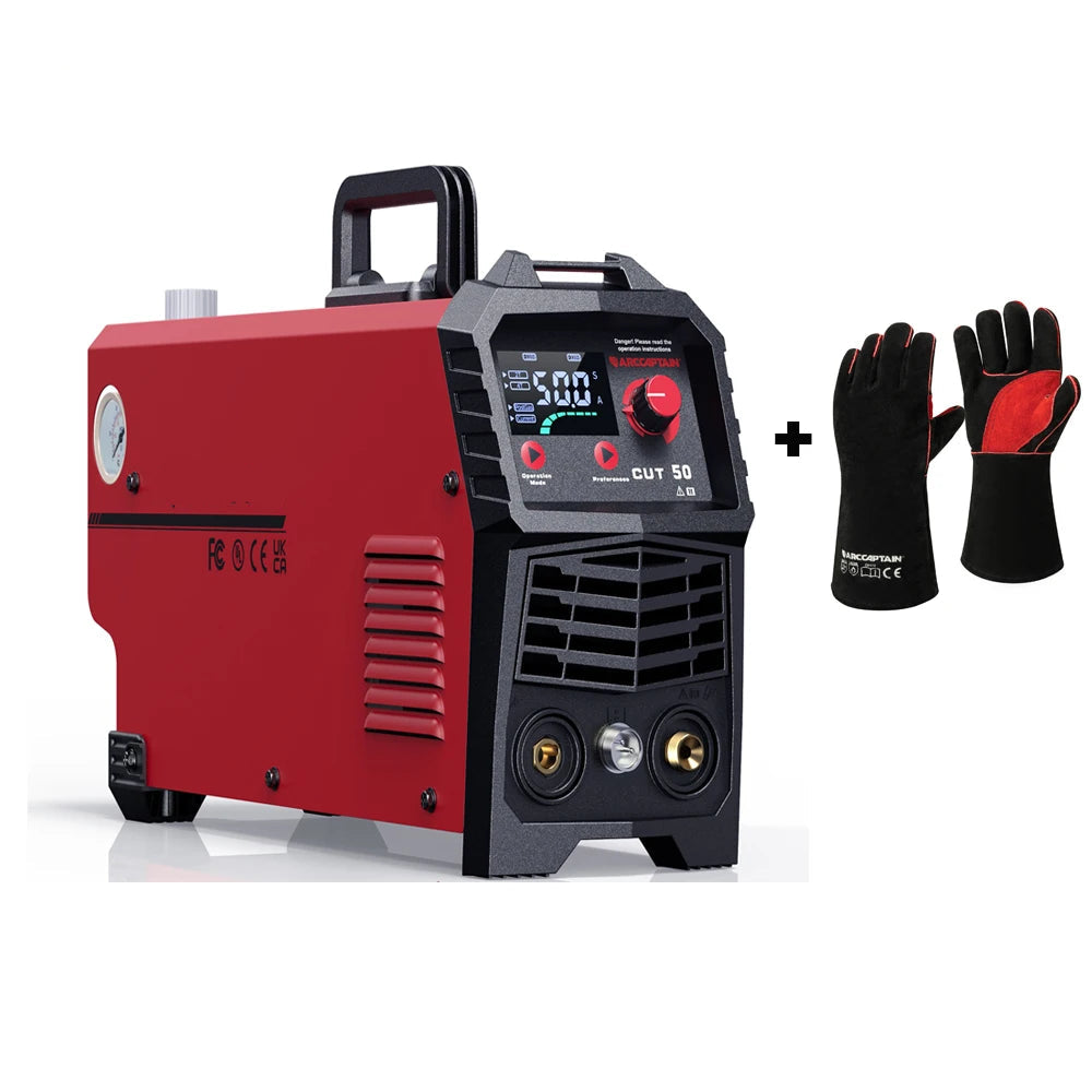 Plasmasnijder - Plasmasnijdermachine - Plasmasnijderapparaat - Digitaal Inverterlassen - met Handschoenen - Draagbare - Arc - 220V - 50A DC-omvormer - IGBT - LED-display - HF contactloze snijmachine - voor thuisgebruik