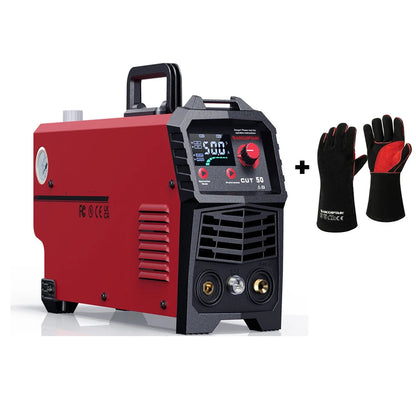 Plasmasnijder - Plasmasnijdermachine - Plasmasnijderapparaat - Digitaal Inverterlassen - met Handschoenen - Draagbare - Arc - 220V - 50A DC-omvormer - IGBT - LED-display - HF contactloze snijmachine - voor thuisgebruik