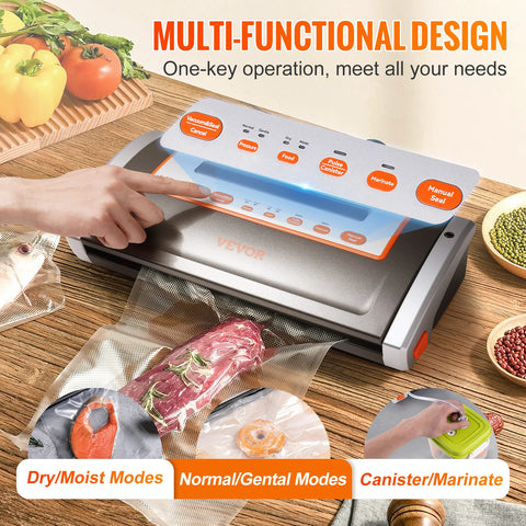 Vacuümsealer Machine - Vacuümsealer - Vacuümmachine - Vacuümsealer Foodsaver - Foodsaver - 130W - 80Kpa - voor het bewaren van droge en vochtige levensmiddelen Automatisch en handmatig luchtsealsysteem