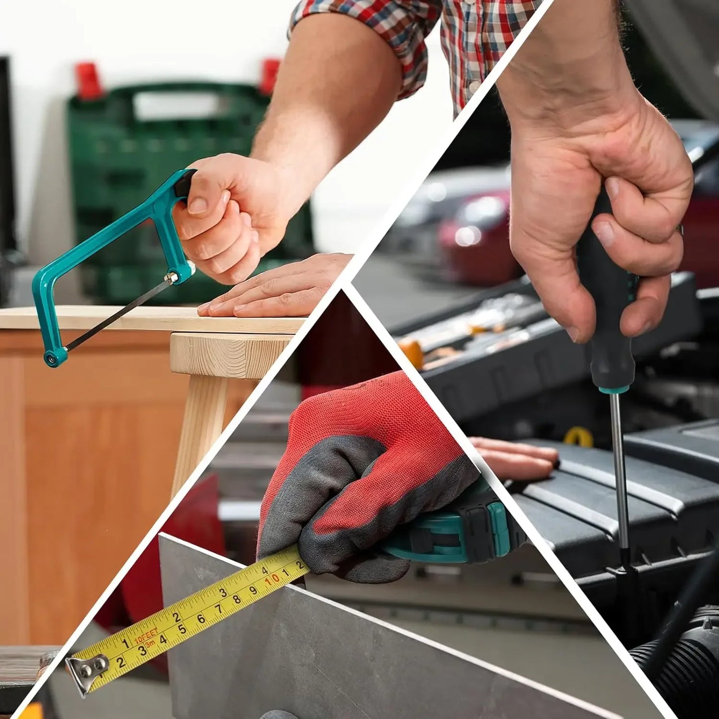 Gereedschap - Gereedschapset Automechanica - Hand Gereedschapsset - met Koffer - 198-Delige - voor Auto - Thuis - Garage - Motorfiets - Thuis Reparaties - Onderhoud - 44 x 34 x 4 cm - Turkoois