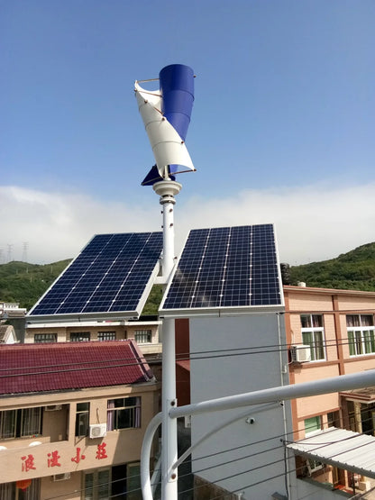 Windturbine – Verticale As Windmolen – Duurzame Generator – Energie Opwekker – 5000W Vermogen – 48V - Met Hybride Besturing