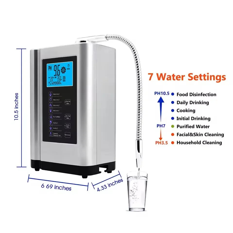 Waterzuiveringsmachine – Waterfilter – Kraanwater Reiniger – Drinkwater Filter – Titanium Elektrolyse – 2 Liter Per Minuut - QUORE
