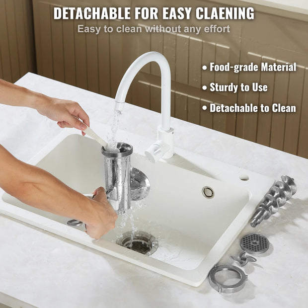 Manual Meat Grinder - Food Processor - Food Robot - Vegetable Slicer - Food Processor - Mincer - Silver