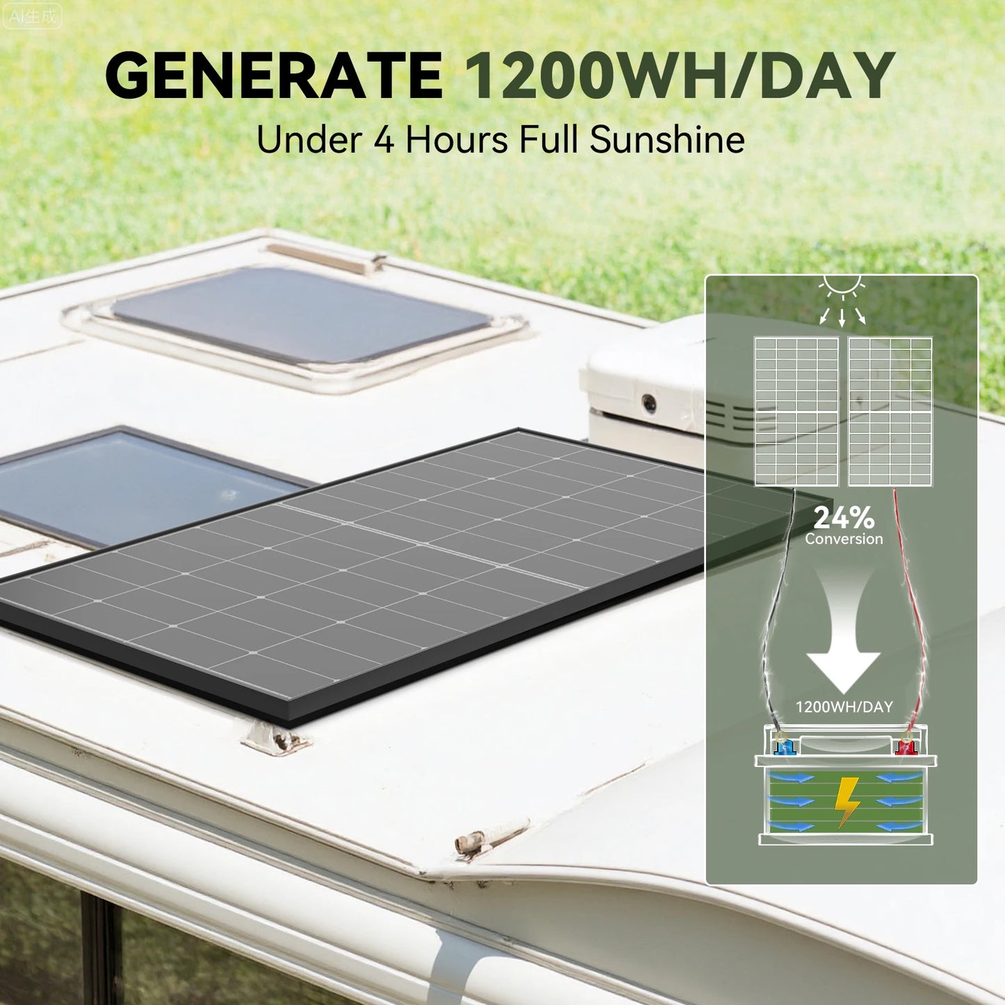 300W Zonnepaneel – Zonnecelpaneel – Zonnesysteem – Solar Module – Monokristallijn Paneel – N-Type Cellen – 25% Hoog Rendement – Weerbestendig Aluminium Frame